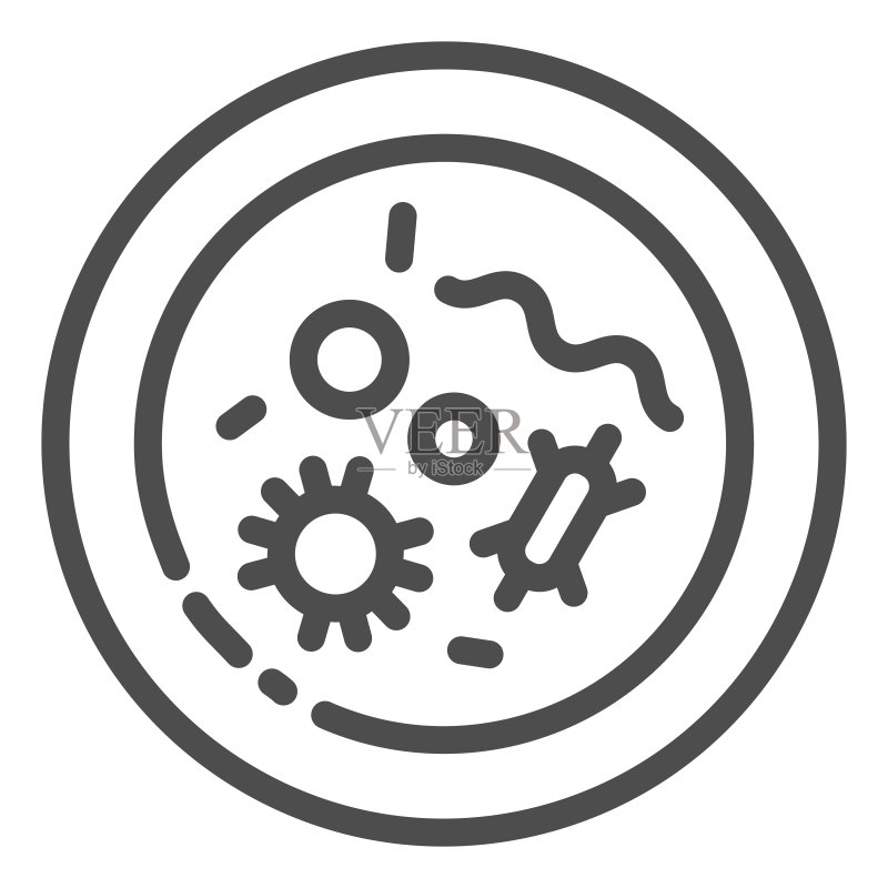 显微镜下的人体细胞对抗冠状病毒图标素材