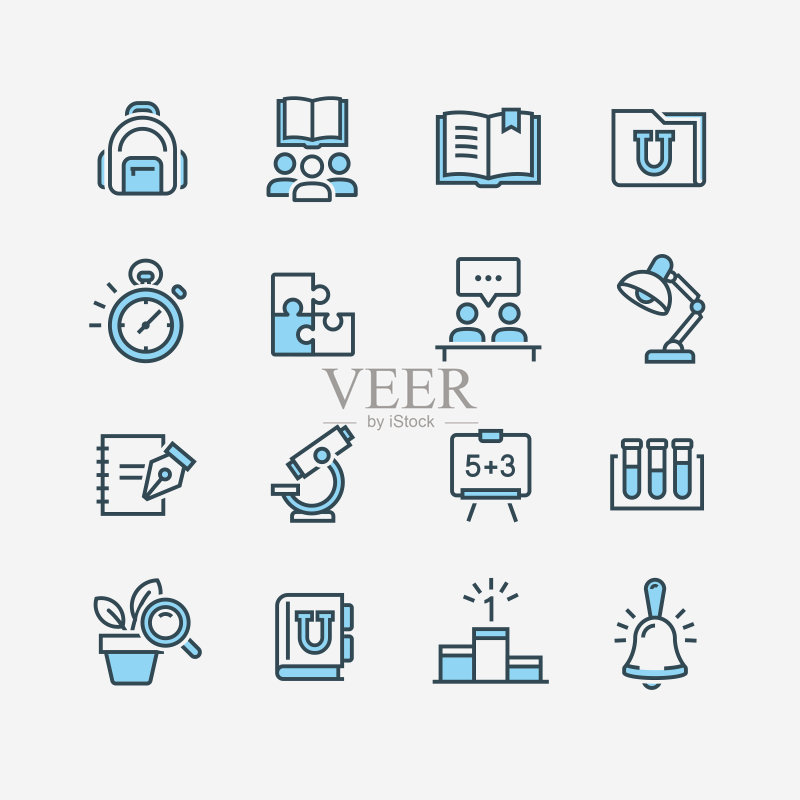 学校科目矢量图标图标素材