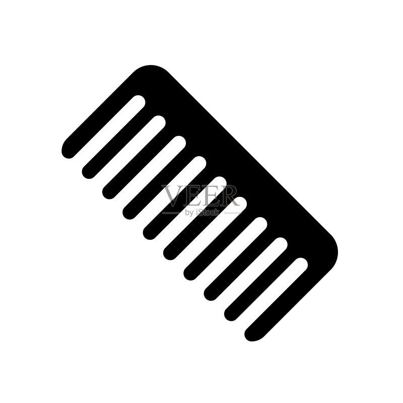 白色背景上的梳子图标logo图标素材