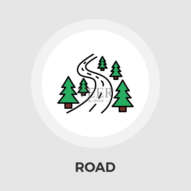 道路扁平风格图标图标素材