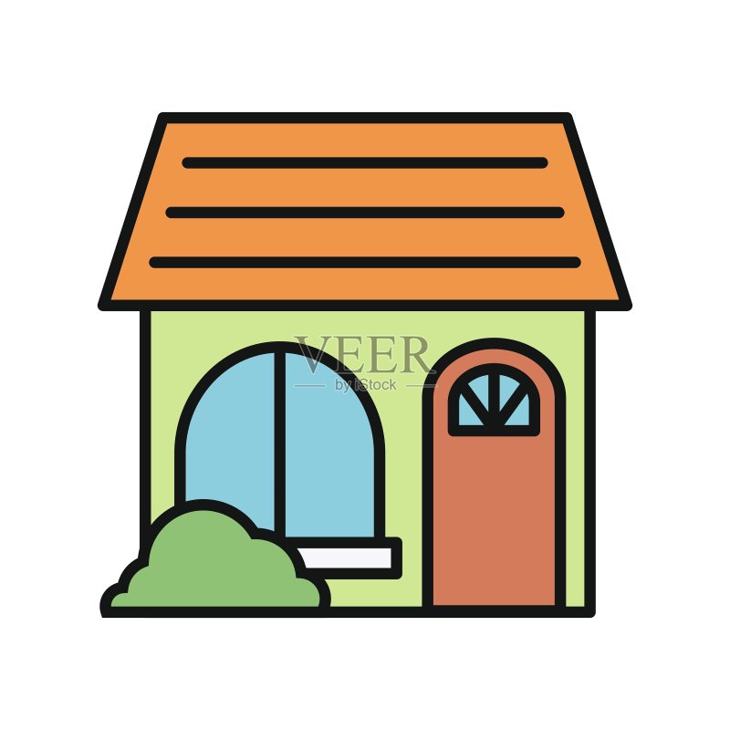 白色背景上的房屋图标图标素材