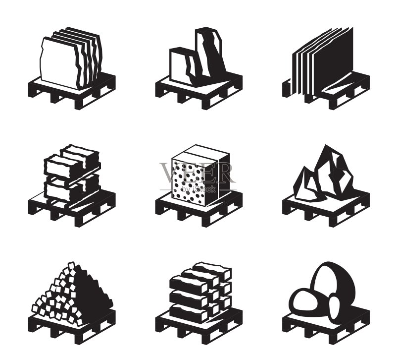 各种建筑和建筑材料图标素材