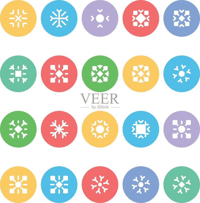 彩色雪花图标5图标素材