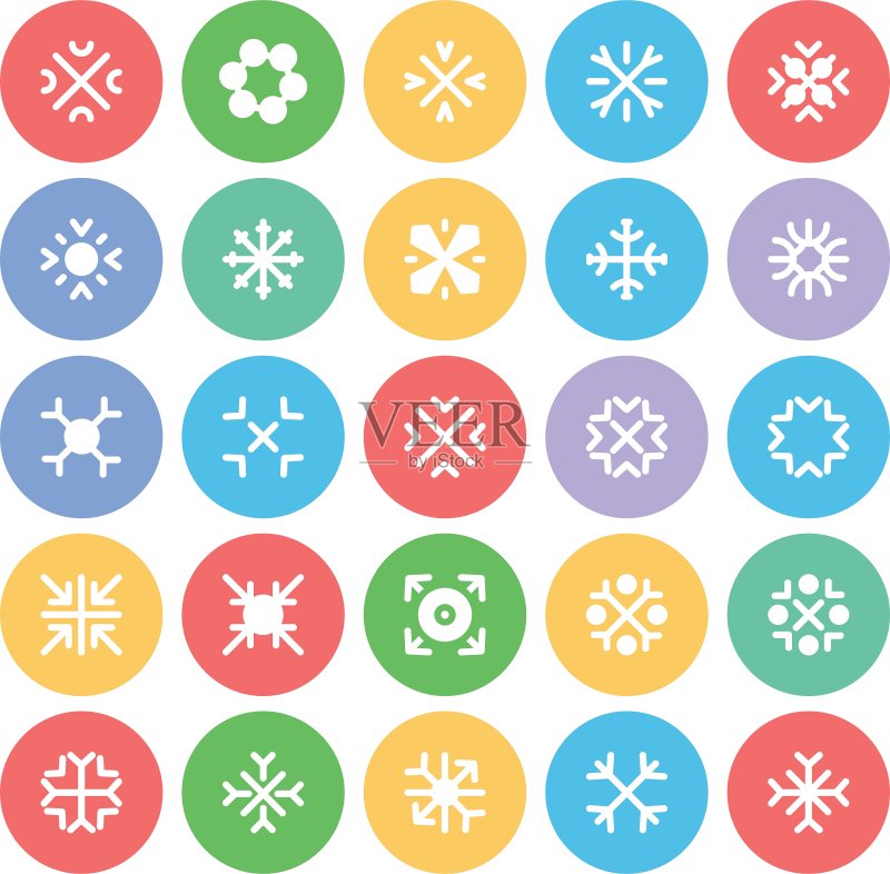 彩色雪花图标 3图标素材