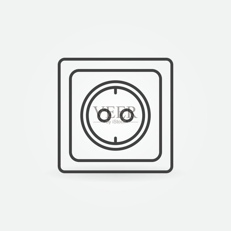 欧式电源插座图标素材
