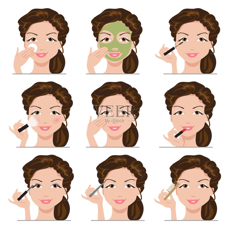女士化妆合集图标素材