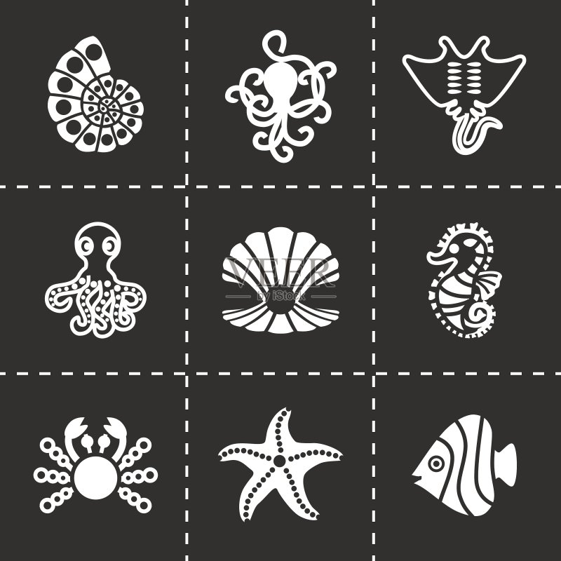 海洋生物图标合集图标素材