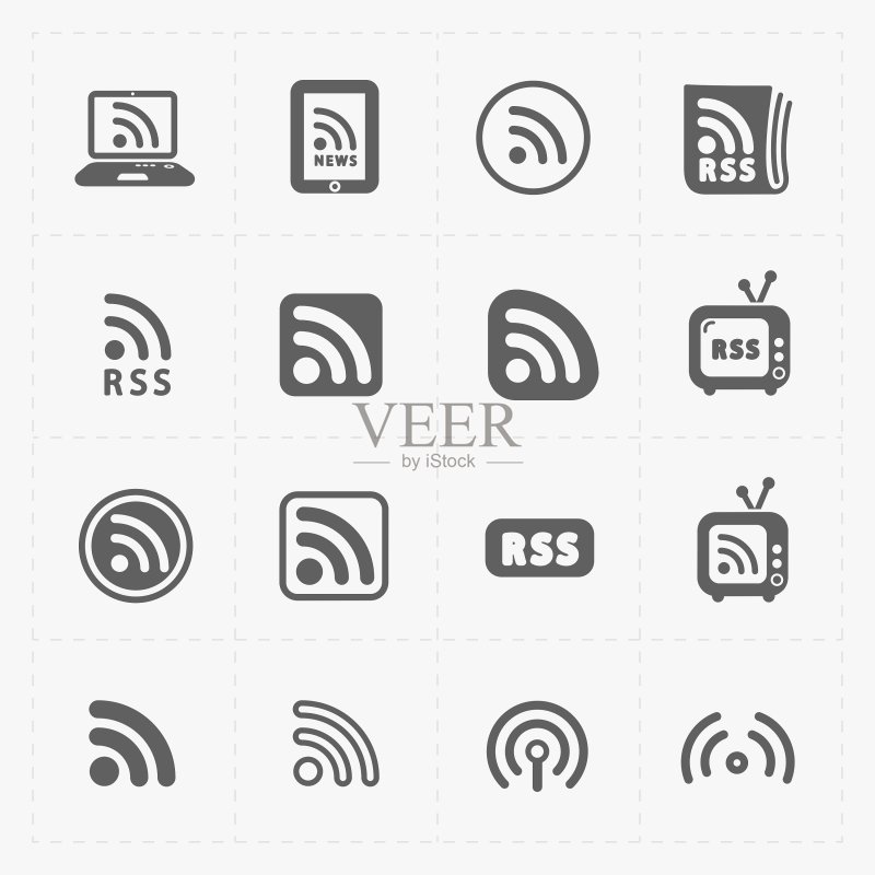 RSS标志图标RSS订阅符号图标素材