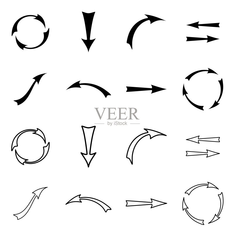 箭头轮廓合集图标素材