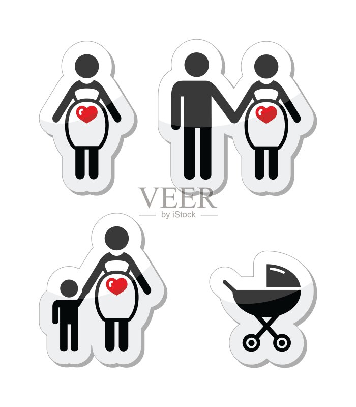 孕妇图标合集图标素材