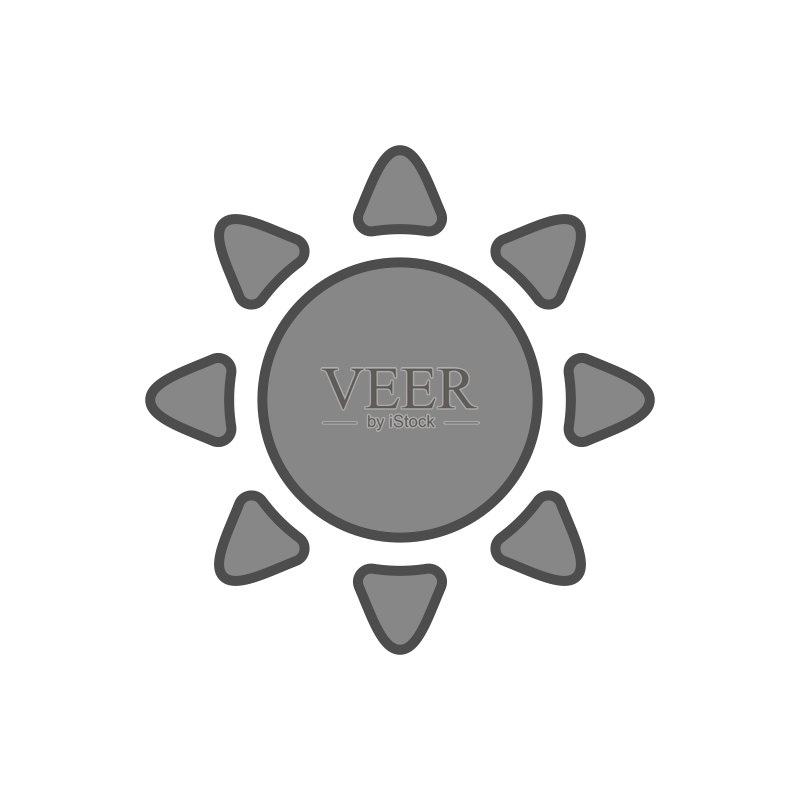 太阳图标,光线标志,灰色图标素材