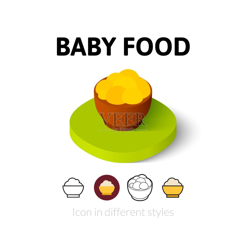 不同风格的婴儿食品图标图标素材