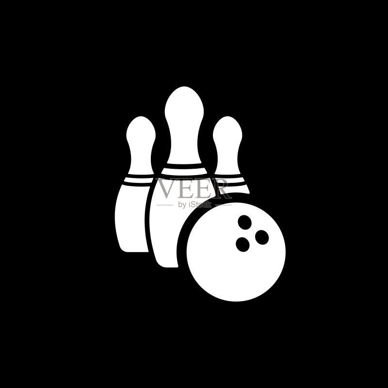 保龄球图标,游戏符号(扁平风格)图标素材