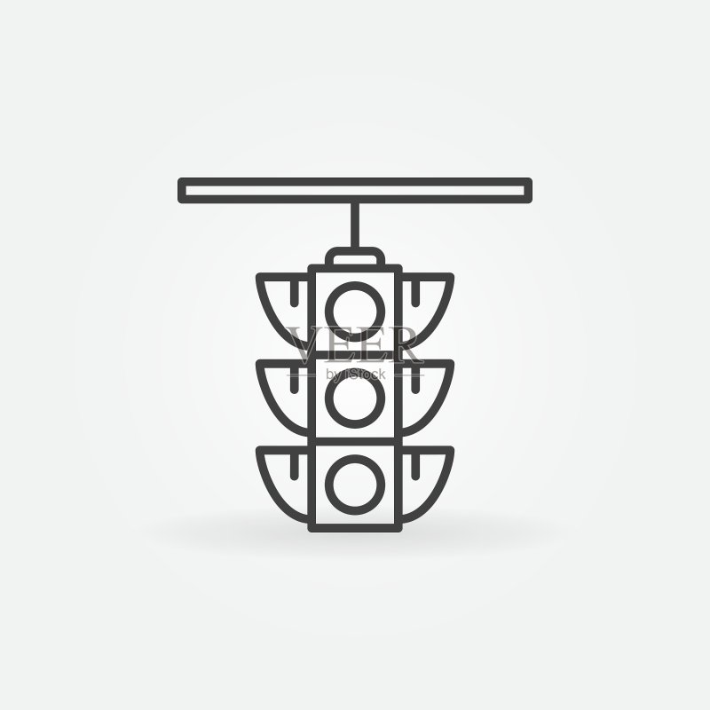 交通灯线性图标图标素材