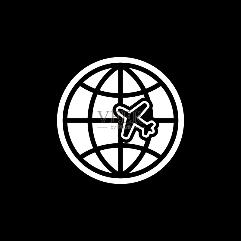 地球、飞机旅行与航运符号图标素材