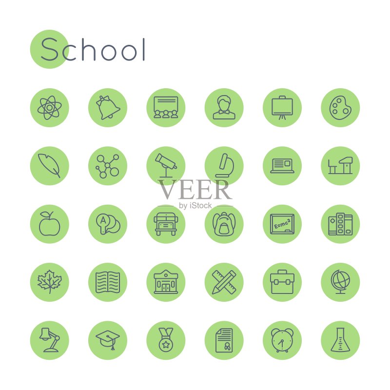 圆形学校图标图标素材