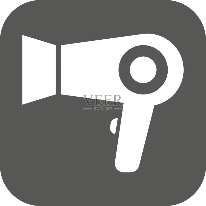 吹风机图标(扁平风格)图标素材