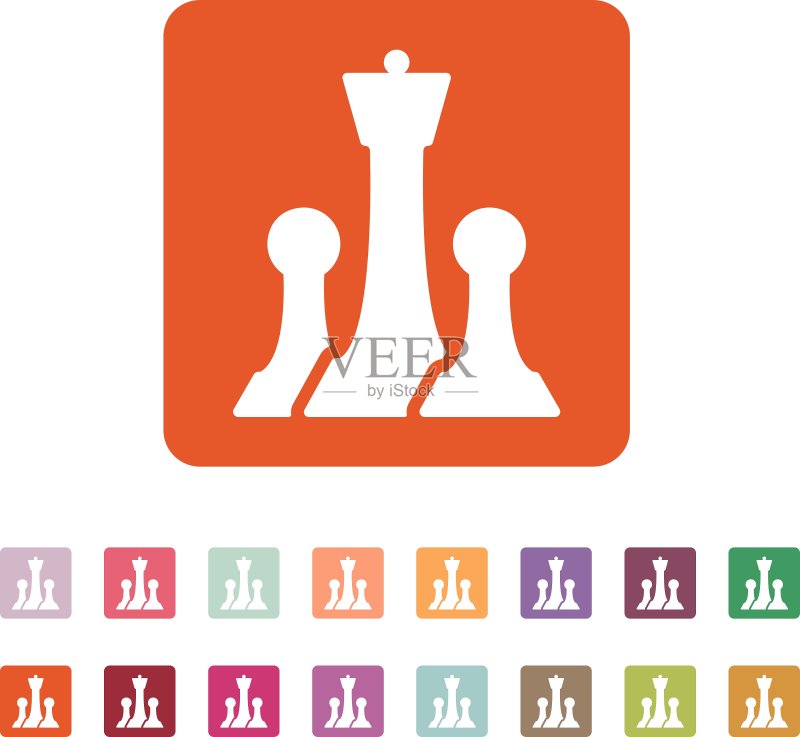 国际象棋图标游戏符号扁平风格图标素材