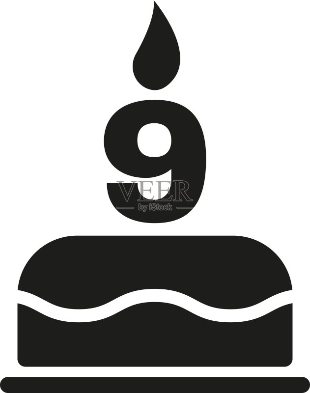 生日蛋糕以蜡烛的形式图标素材