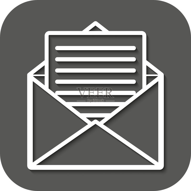 邮件图标打开信封符号图标素材