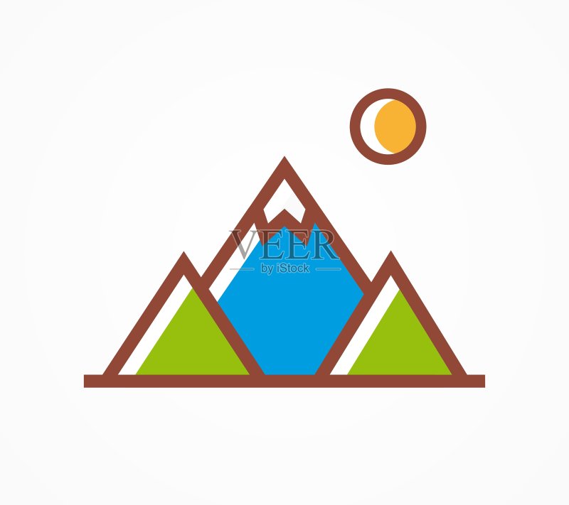 山峰图标符号图标素材