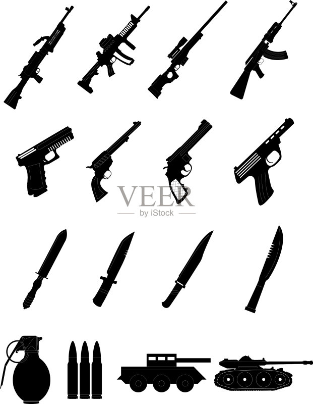 军事武器图标集图标素材