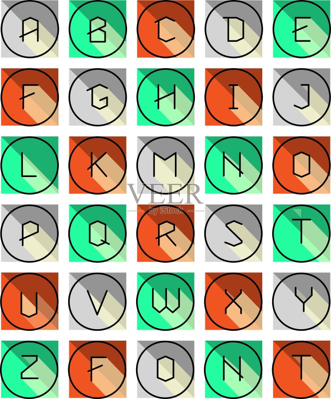 抽象创意字体图标素材