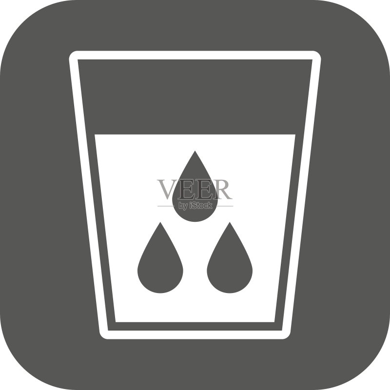 玻璃杯中的液体图标:水和饮用水图标素材