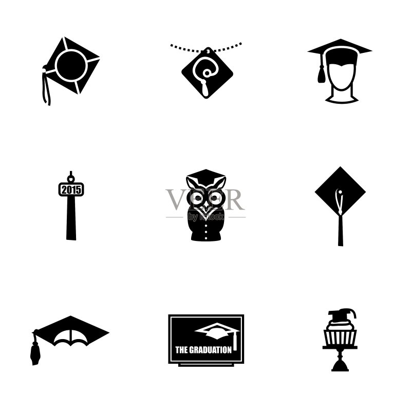 学院帽图标合集图标素材