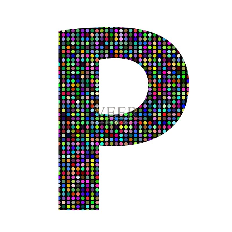 彩色字母P图标素材