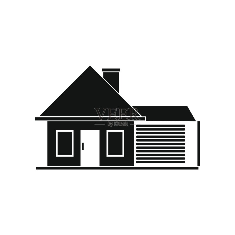 带车库乡村小屋图标图标素材
