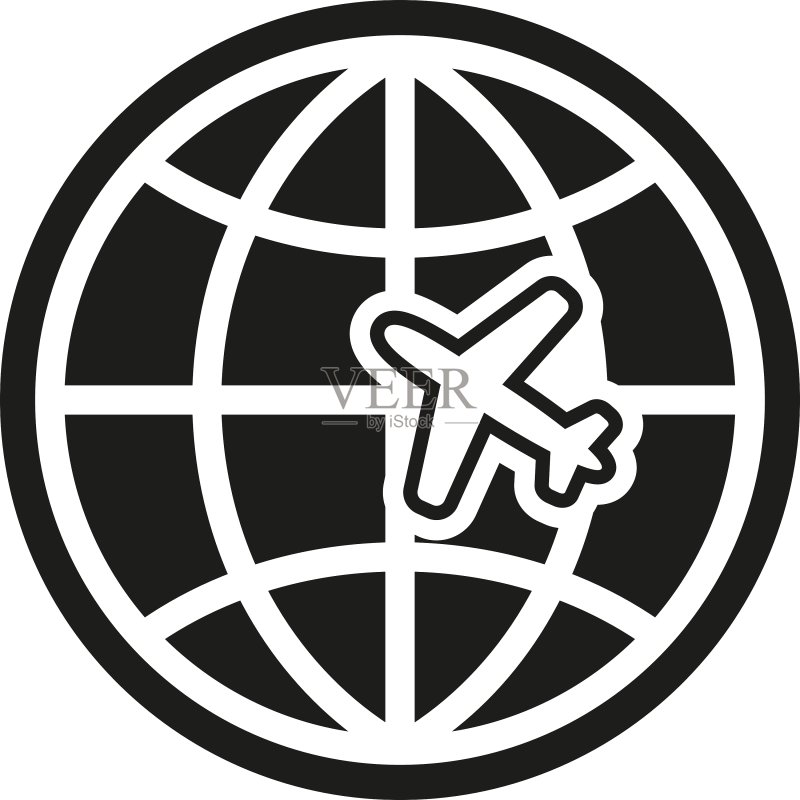 地球、飞机旅行与航运符号图标素材