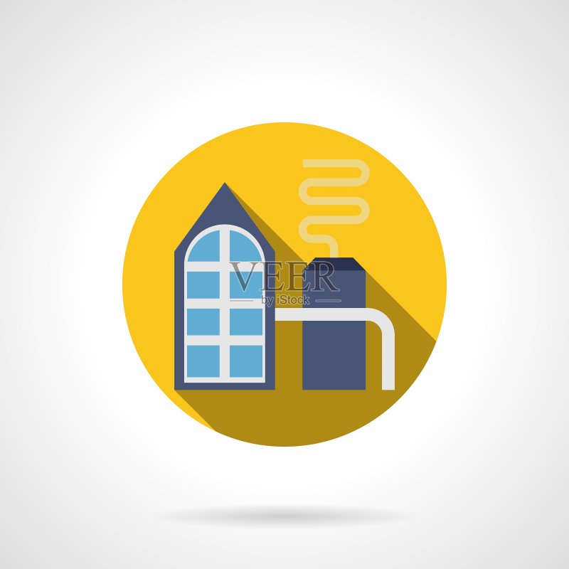 化肥厂圆形扁平图标图标素材