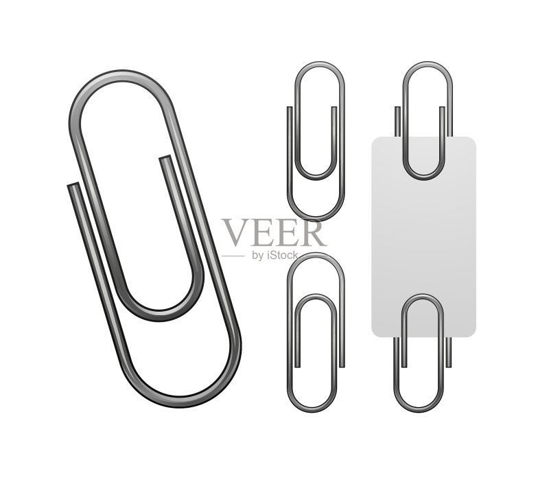 隔离在白色上的回形针图标素材
