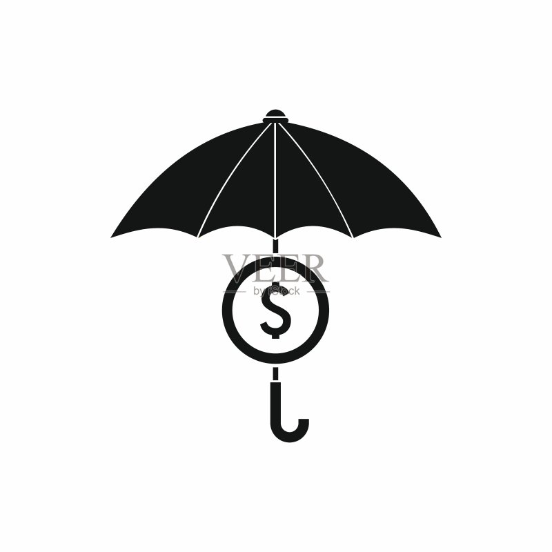 雨伞下的美元符号图标图标素材