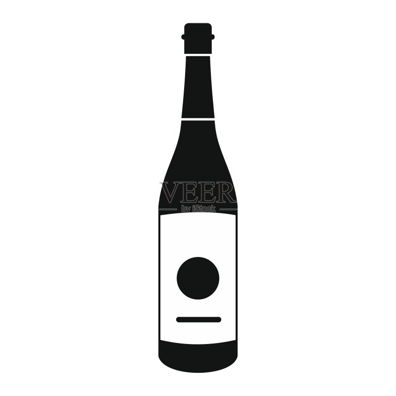 清酒瓶图标简约风格图标素材