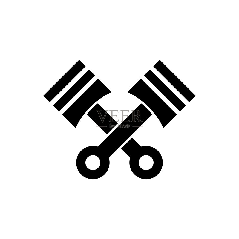 活塞图标扁平矢量模板设计图标素材