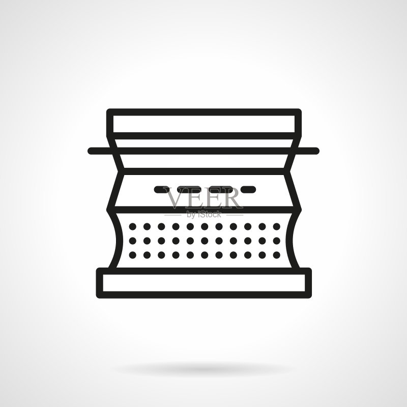 打字机黑色线条设计图标图标素材