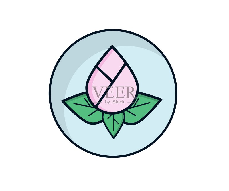 扁平风格莲花设计图标素材