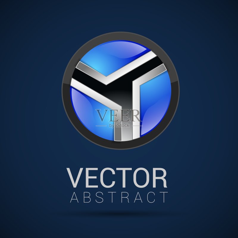 抽象3D球体logo雕刻套装图标素材