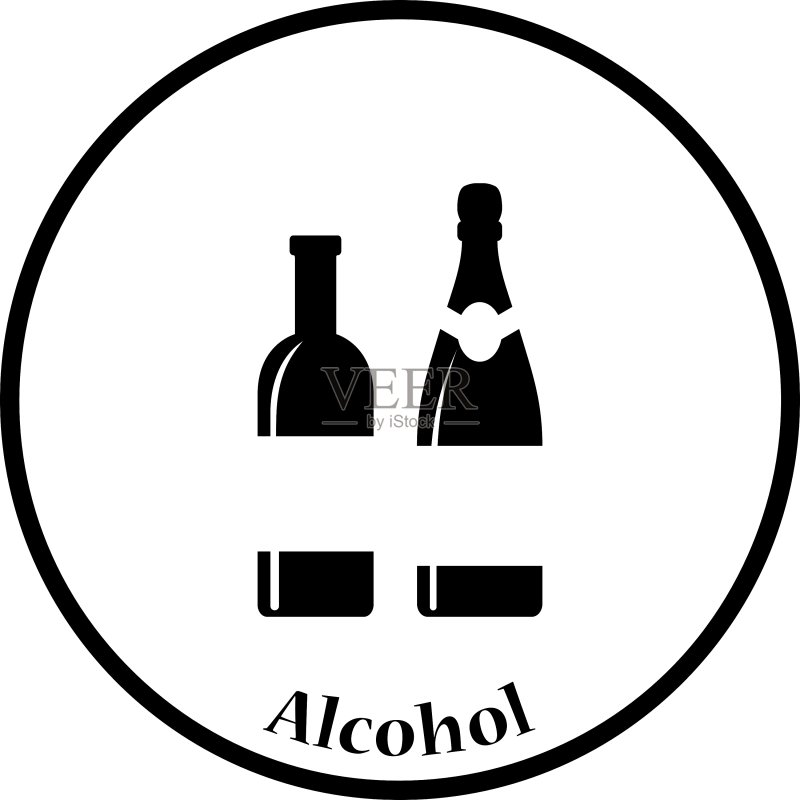 葡萄酒和香槟酒瓶图标图标素材