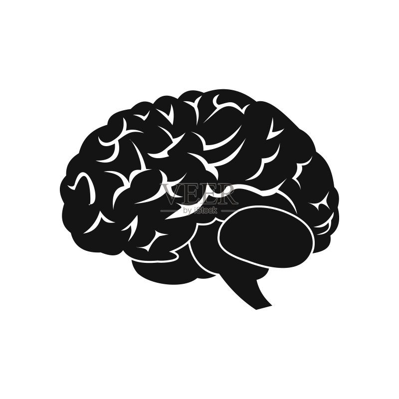 人脑黑色图标图标素材