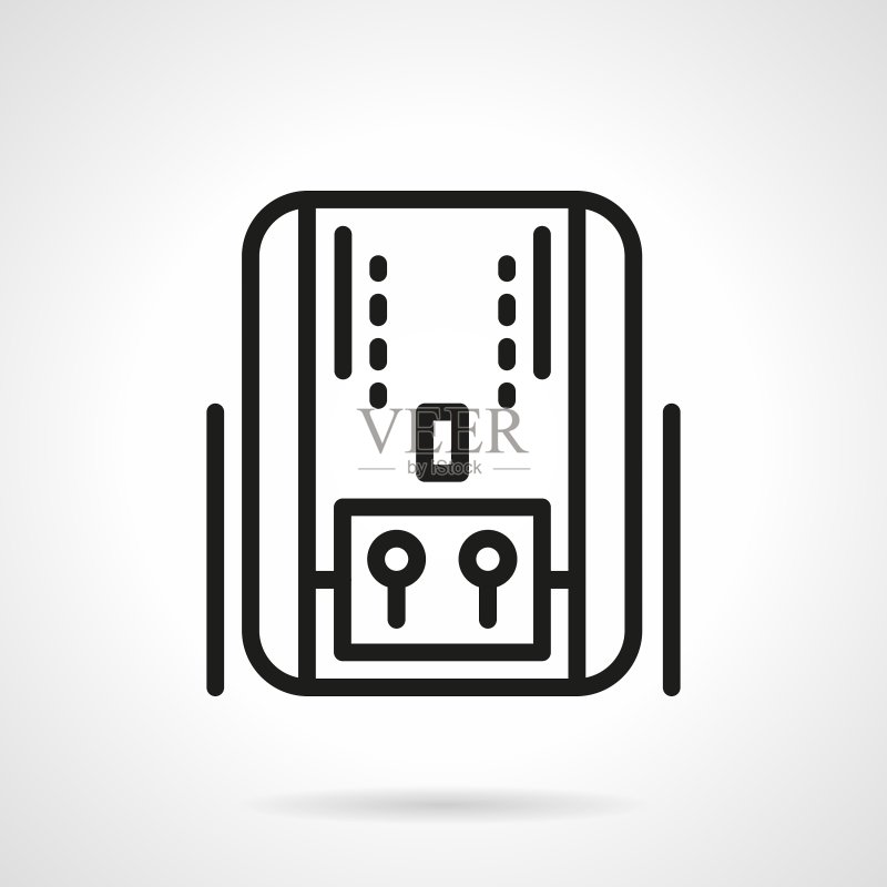 家庭供暖系统黑线图标图标素材