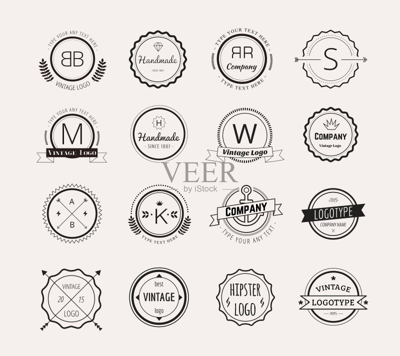 抽象复古Logo设计元素合集图标素材