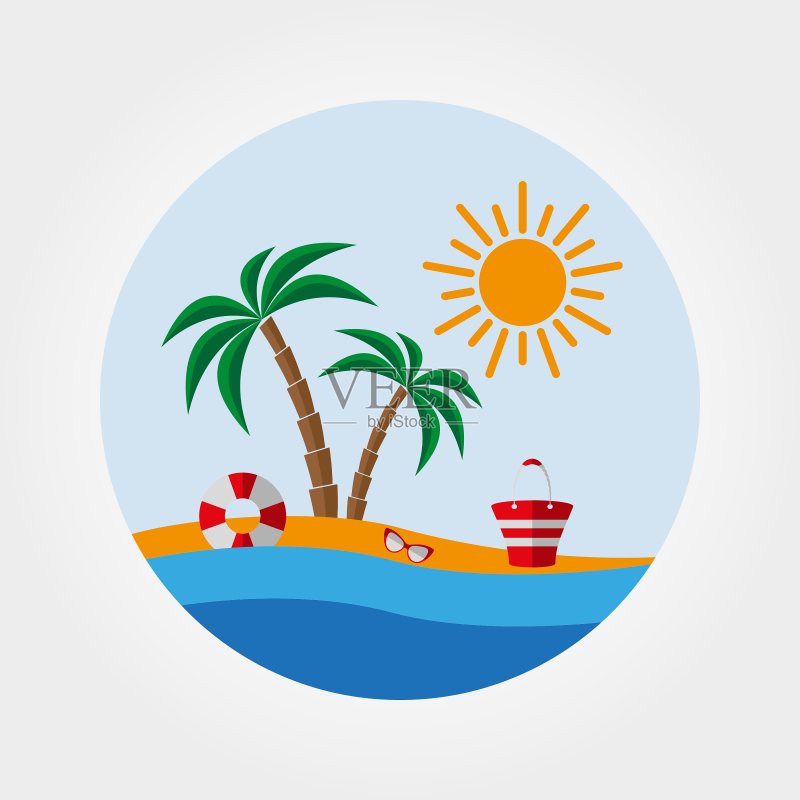 海滩图标集图标素材