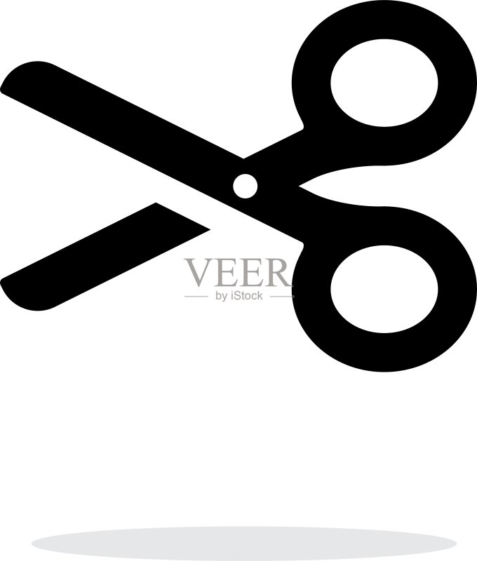 白色背景上的剪刀图标图标素材