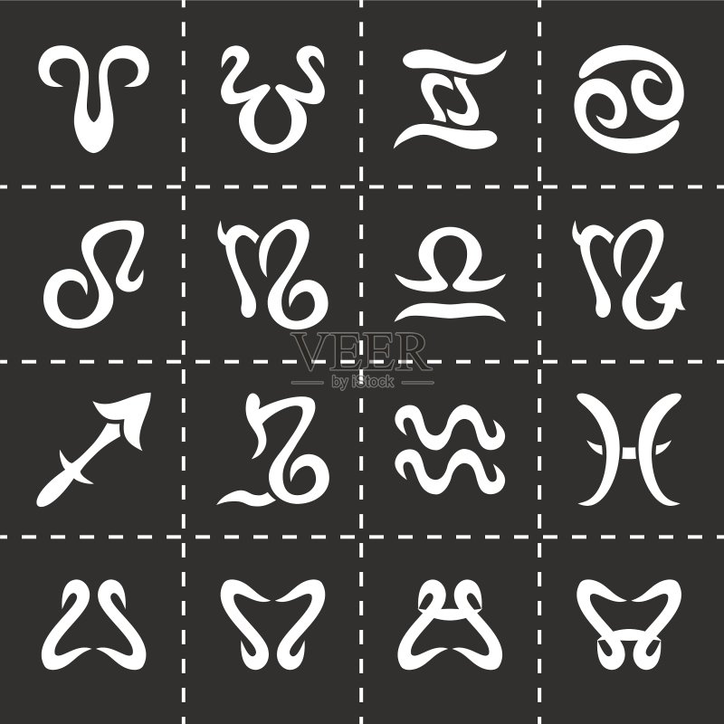 十二星座符号图标集图标素材