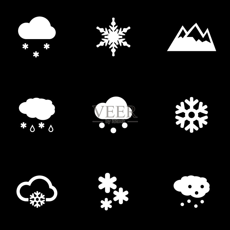 白色雪花图标集图标素材