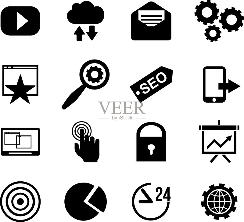 SEO与互联网图标集网站图标素材