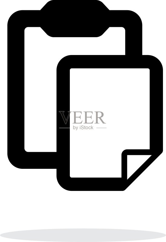 白色背景上的带文件简单图标的便签图标素材